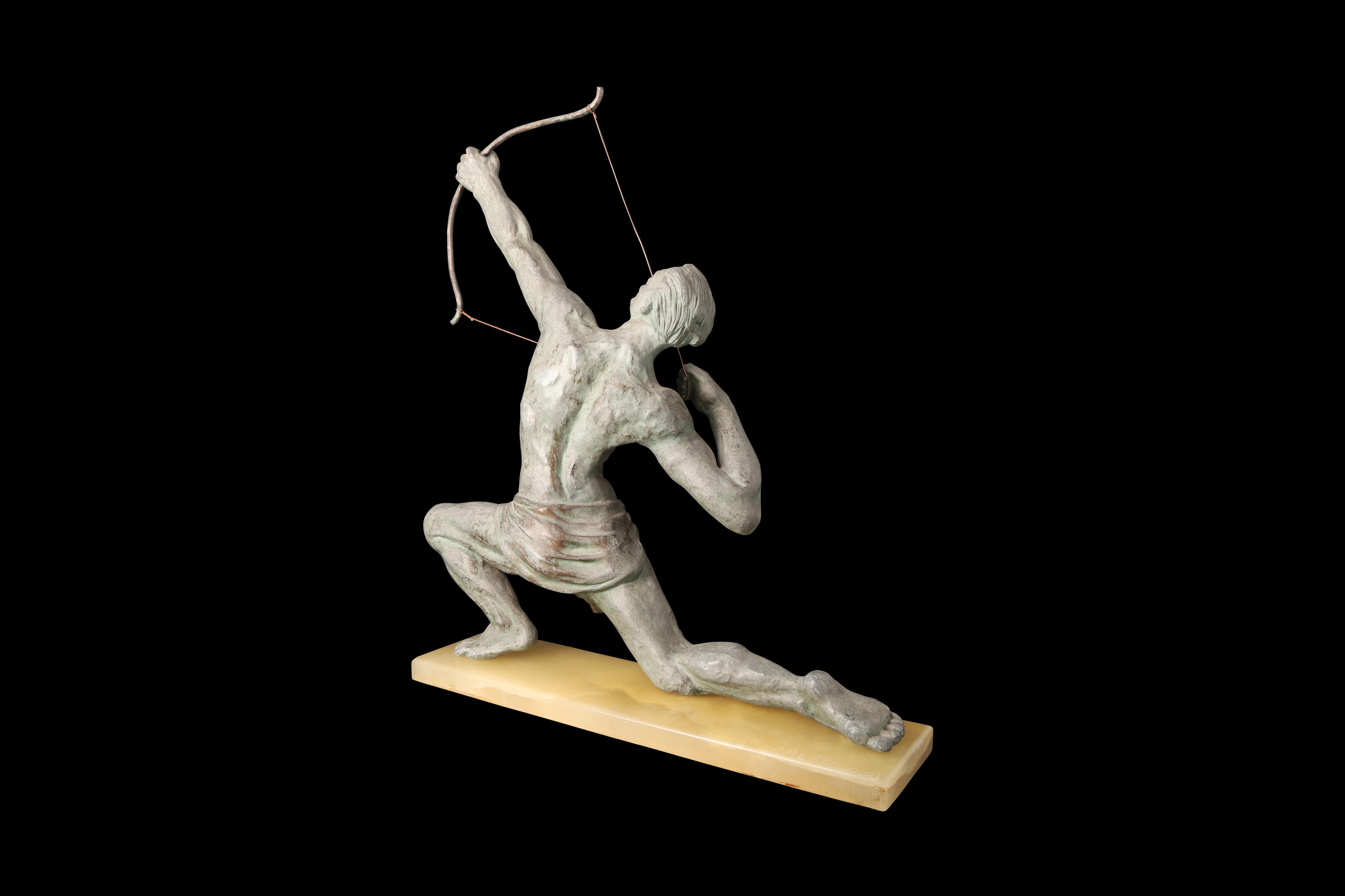 Inizio XX secolo Scultura Art Deco in spelta 