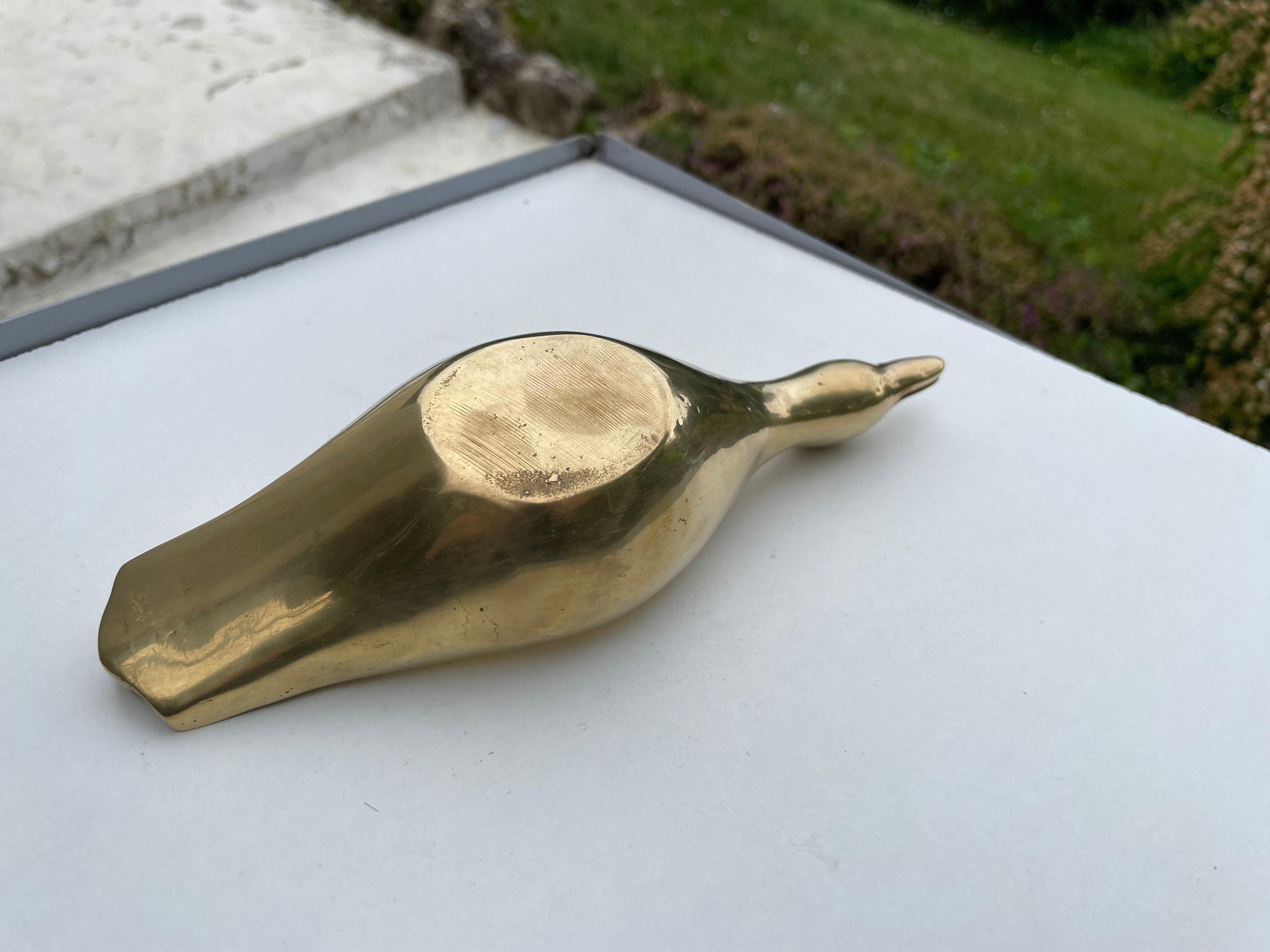 Late 20th Century Sculpture Ashtray or Vide Poche, in Solid Brass, in a Gold Color, France 1970 For Sale