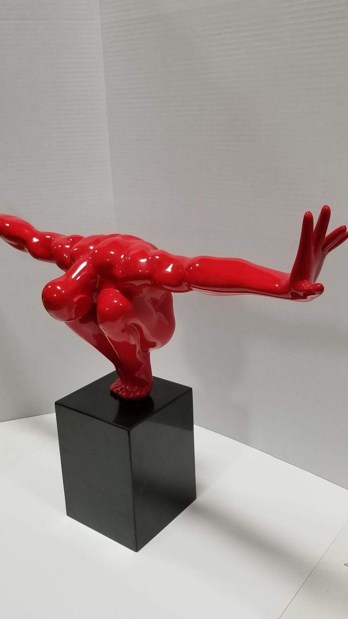 Post-Modern Sculpture Athlete Figurine in Resin For Sale