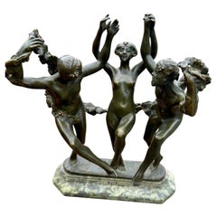 Escultura "Danza bacanal del vino", de E. Piron, Firmada en la base - W7683