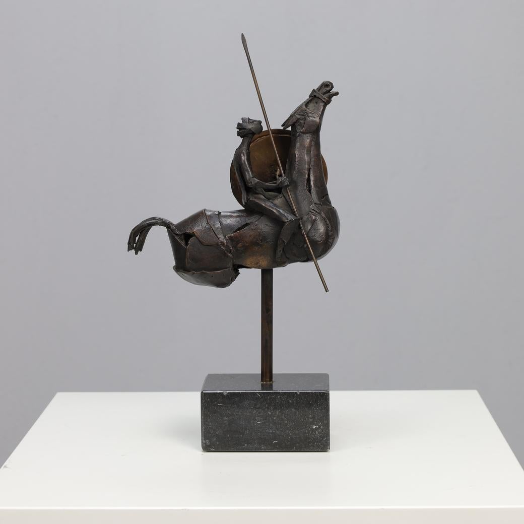 Sculpture “Between Haeven and Earth” by Jaroslawa Dankowa
A powerful and expressive bronze sculpture merging movement, conflict, and mysticism. The rider, suspended between heaven and earth, is captured in a moment of heroic surrender — mounted on a
