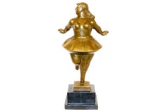 Sculpture Big Woman Dancer in Bronze, Contemporary Style, 20th Century