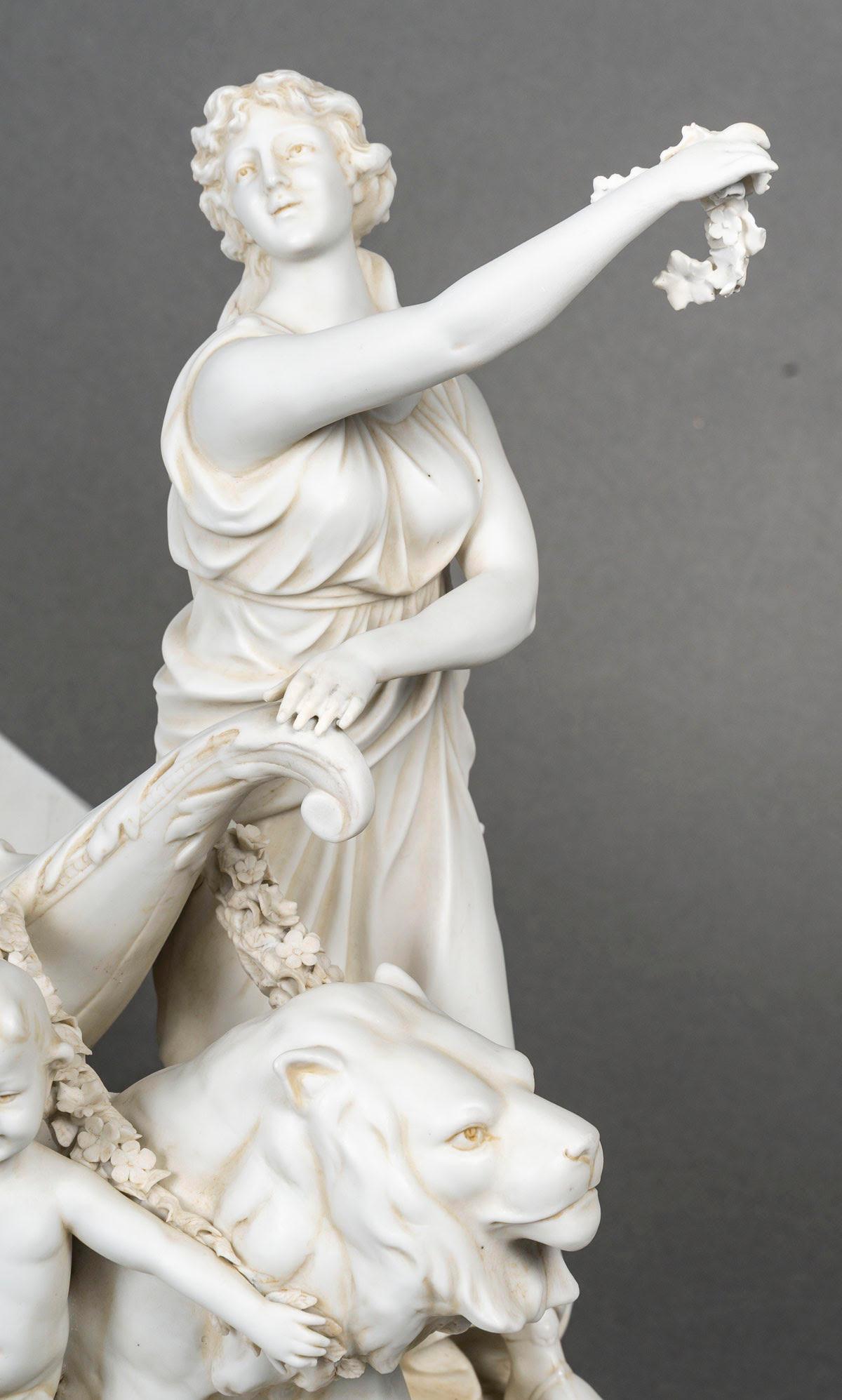 Sculpture, groupe de biscuits, monture en bronze doré, Allemagne, période Napoléon III. en vente 1