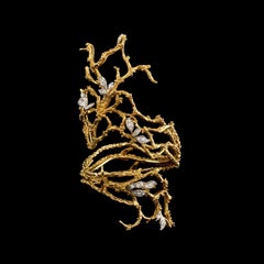 Skulptur-Armband Gilbert Albert Gold und Diamanten 1970er Jahre