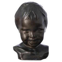 Sculpture - Bronze bust of a boy - P. de Chirico (signed)