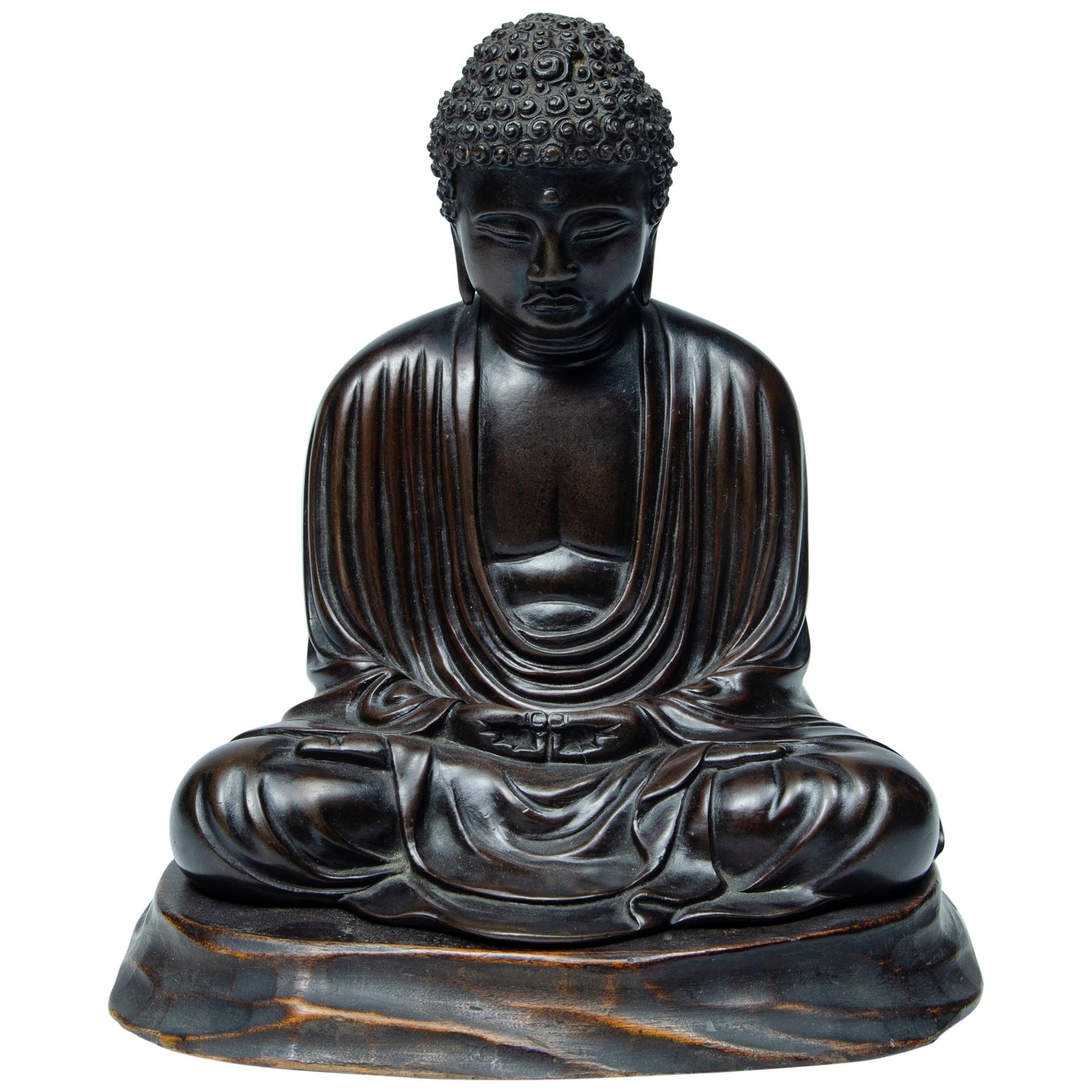 Sculpture Bronze Japanese Buddha