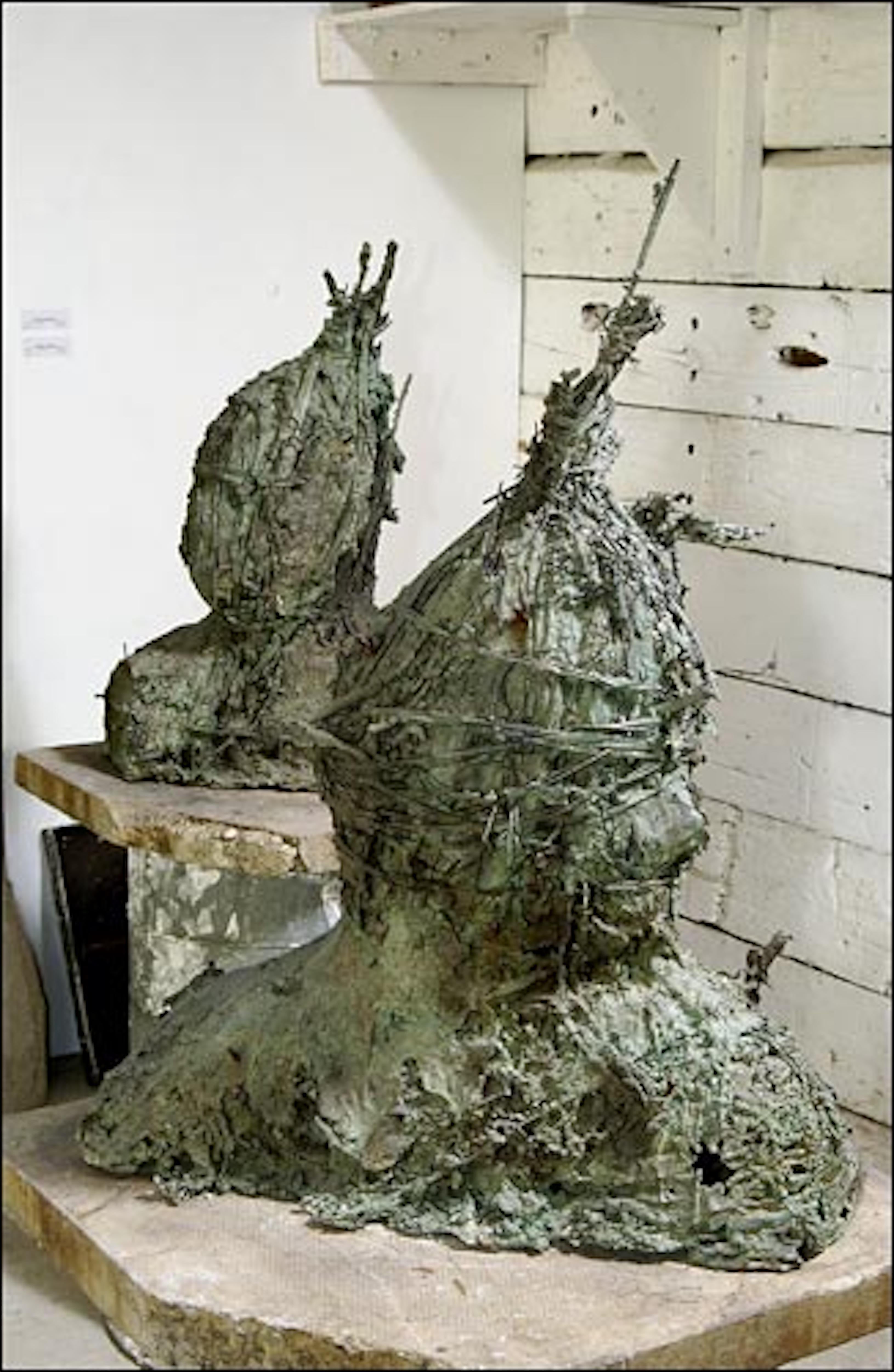 Cast Sculpture, Bronze, Laurence Edwards, Creekman, Creek 1, Snape, Suffolk, Marsh