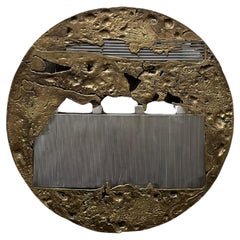 Sculpture brutaliste 1970 bronze et métal signée
