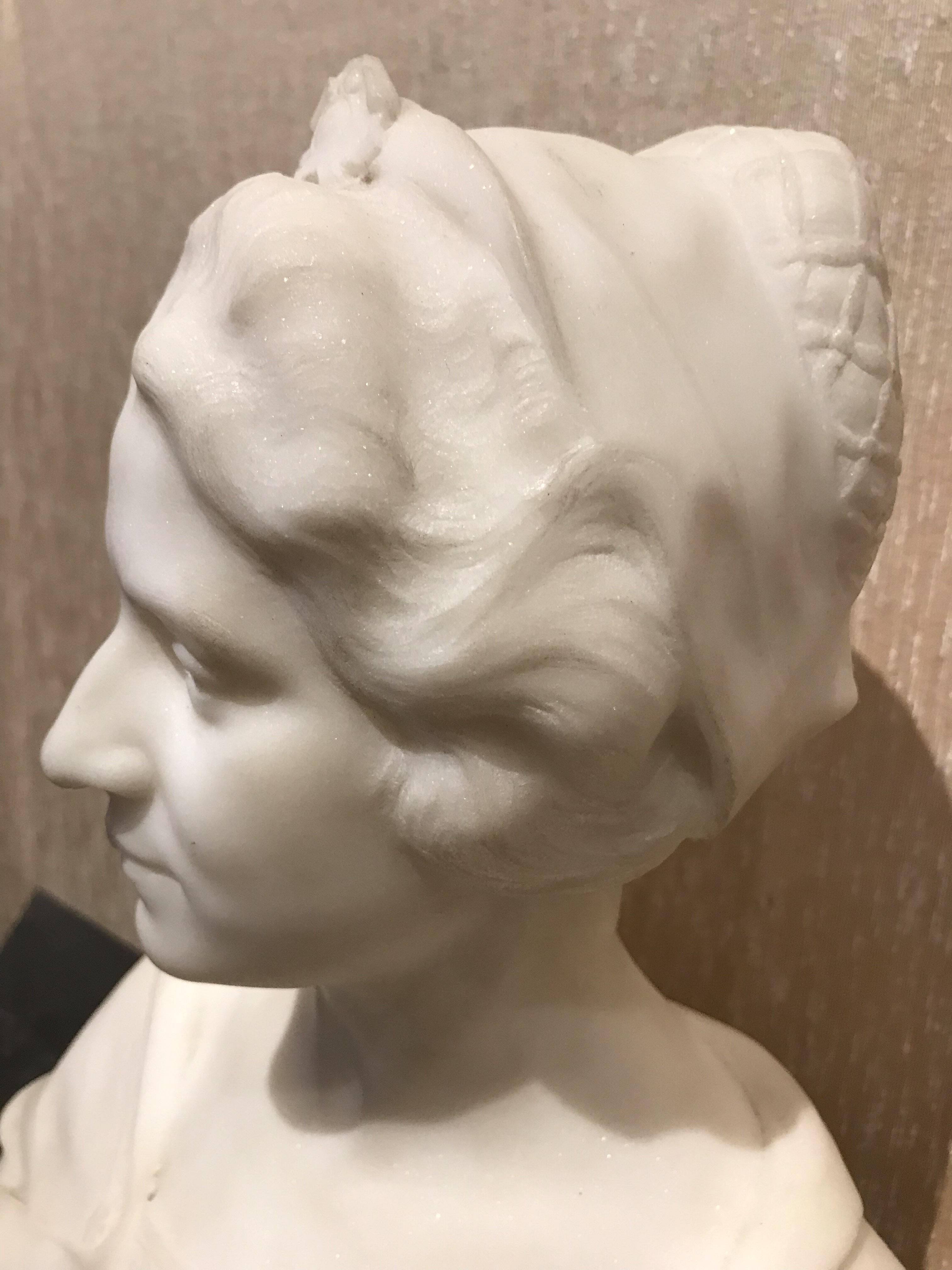 Art Nouveau Sculpture “Bust of a Lady” For Sale