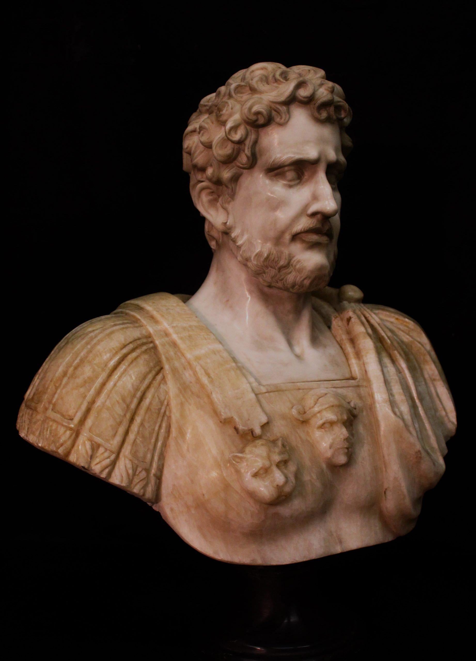 Scultura, Busto di imperatore in marmo in vendita 1