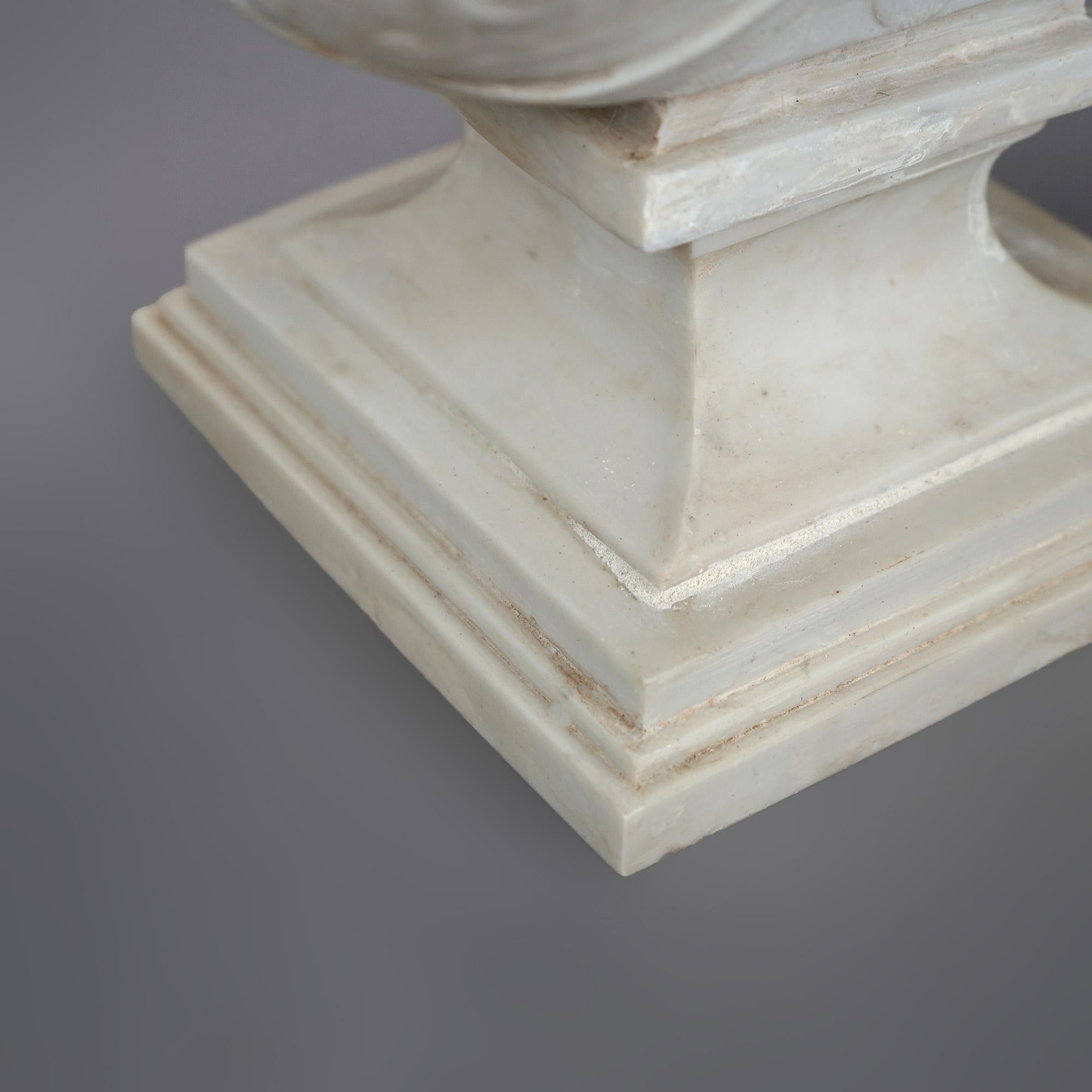 Sculpture Bust of Neoclassical Woman, Resin Composition, 20th C 8