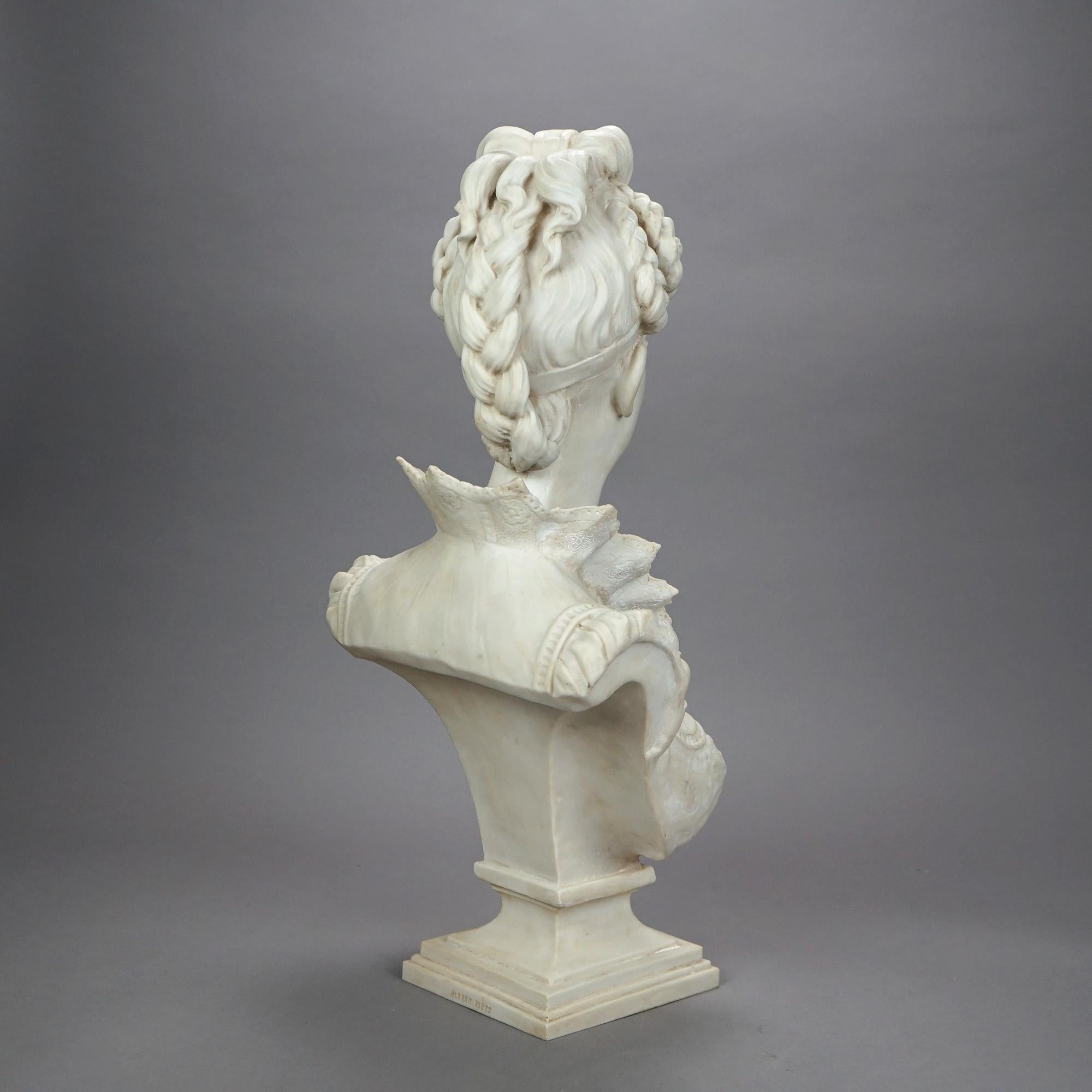 Sculpture Bust of Neoclassical Woman, Resin Composition, 20th C 2