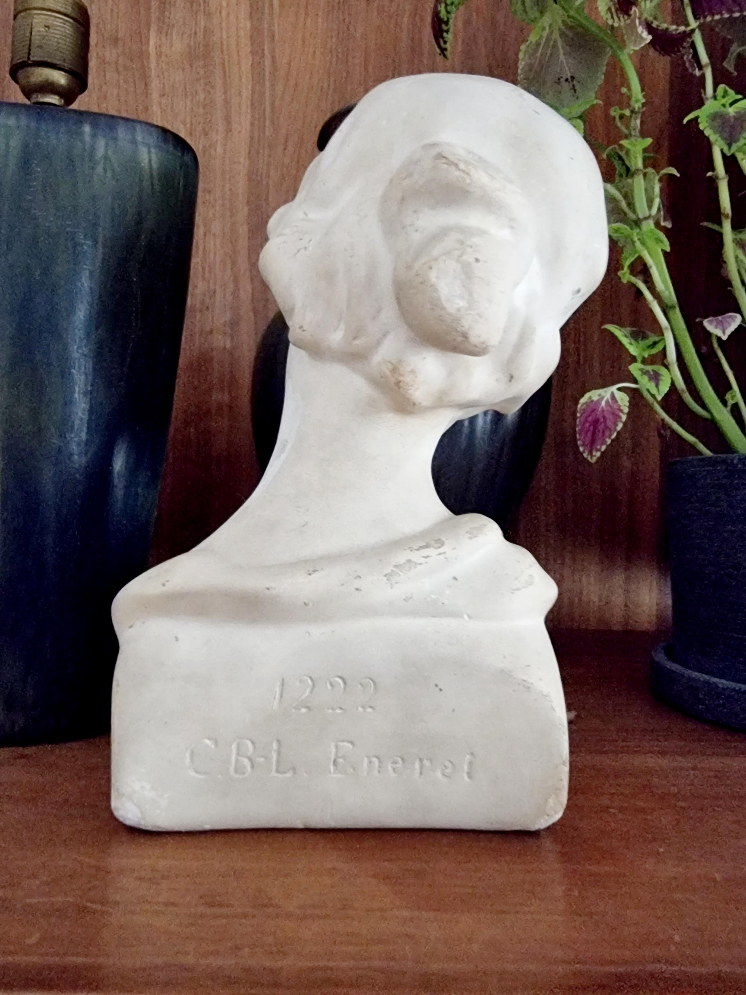 Belle Époque Sculpture / Bust of Young Woman, C B L Eneret