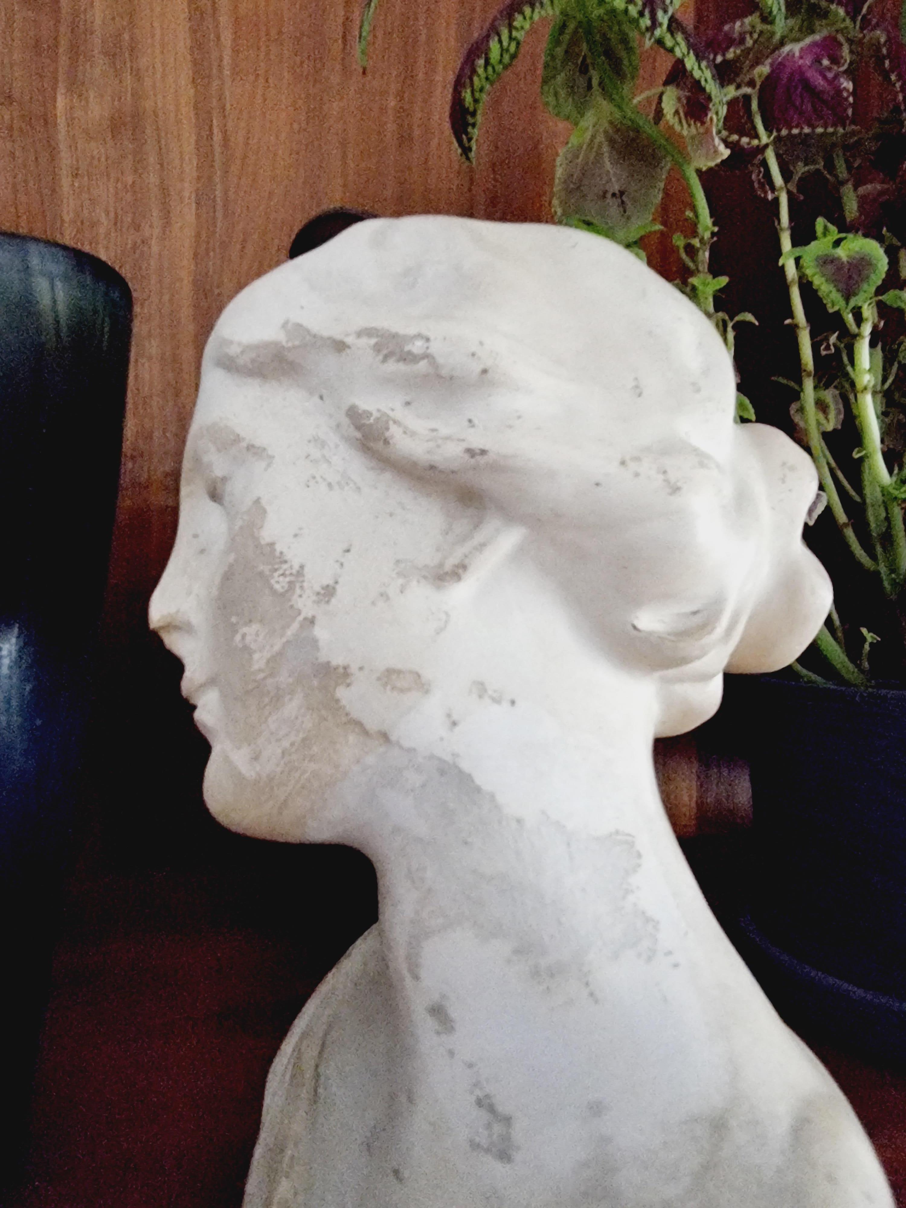 20th Century Sculpture / Bust of Young Woman, C B L Eneret