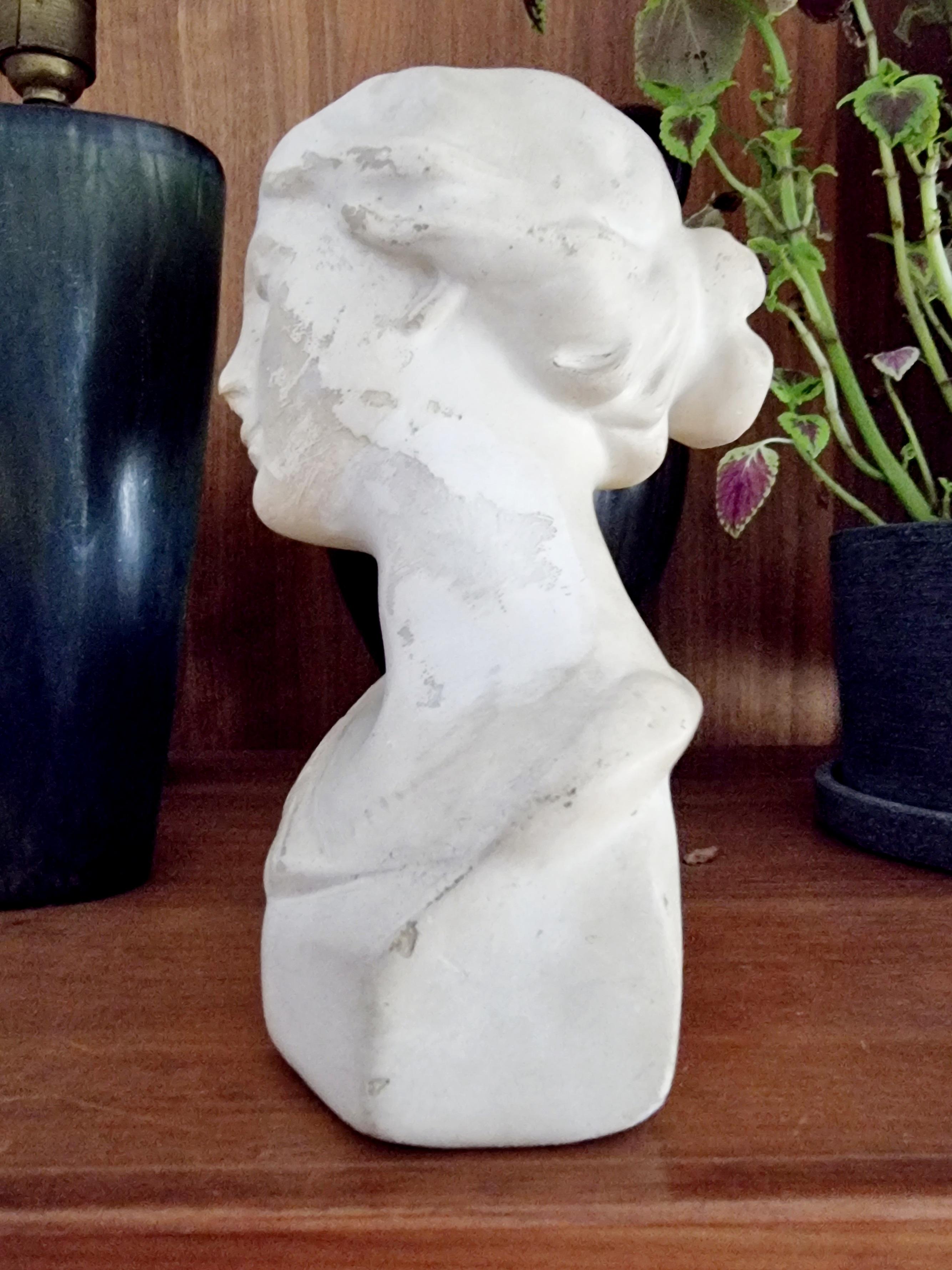 Plaster Sculpture / Bust of Young Woman, C B L Eneret