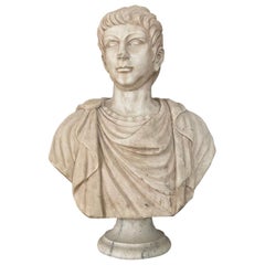 Marble Sculpture Bust Of Emperor Julius Caesar After The Antique Grand Tour