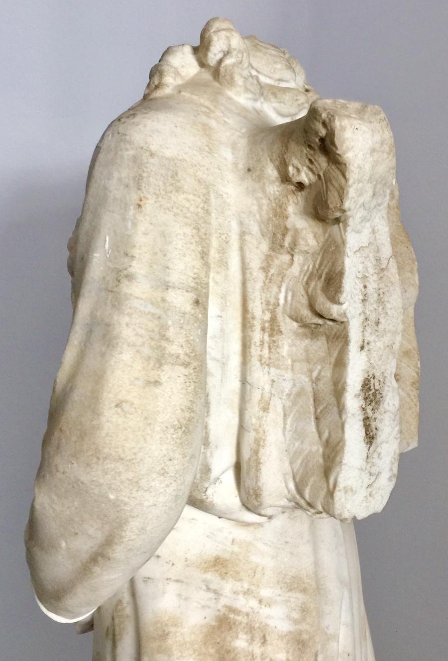 Sculpture Bust Statue, 16th Century Italian Renaissance Marble Angel 2