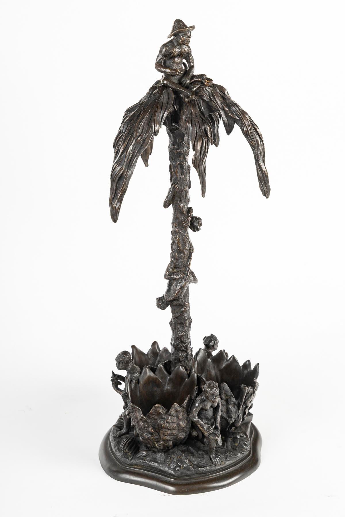 Sculpture de Christophe Fratin, palmier à cigares, XIXe siècle, époque Napoléon III.

Sculpture en bronze de Christophe Fratin du XIXe siècle, époque Napoléon III, belle patine brune, fonderie Daubrée.
H : 53cm, D : 27cm