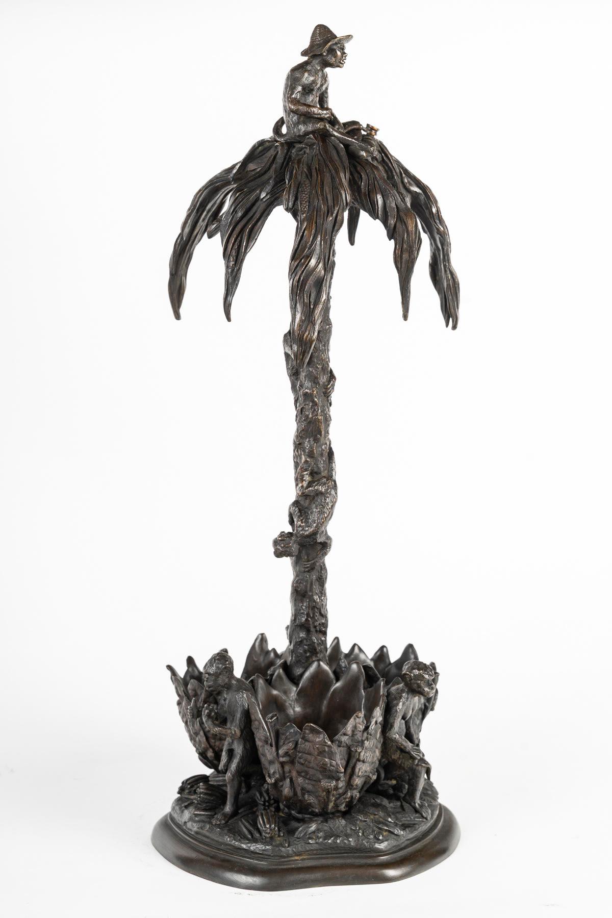 Français Sculpture de Christophe Fratin, palmier à cigare, période Napoléon III. en vente