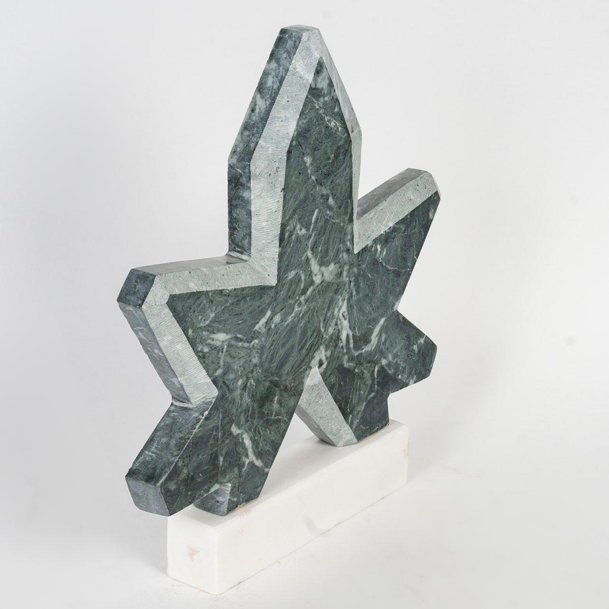 French Sculpture by François Fernandez, Known as SAVY, in Light Green Marble, Signed. For Sale