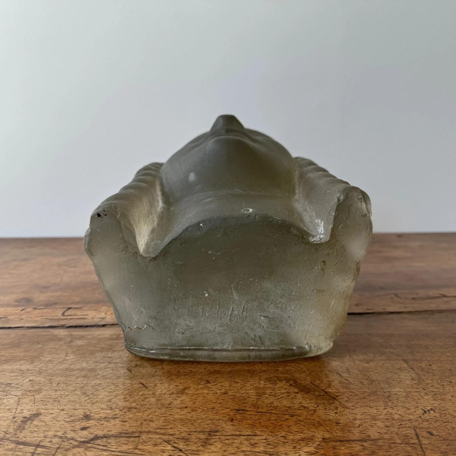 Skulptur von Lucien Lafaye, weibliches Gesicht aus gegossenem Glas, um 1950 im Angebot 2