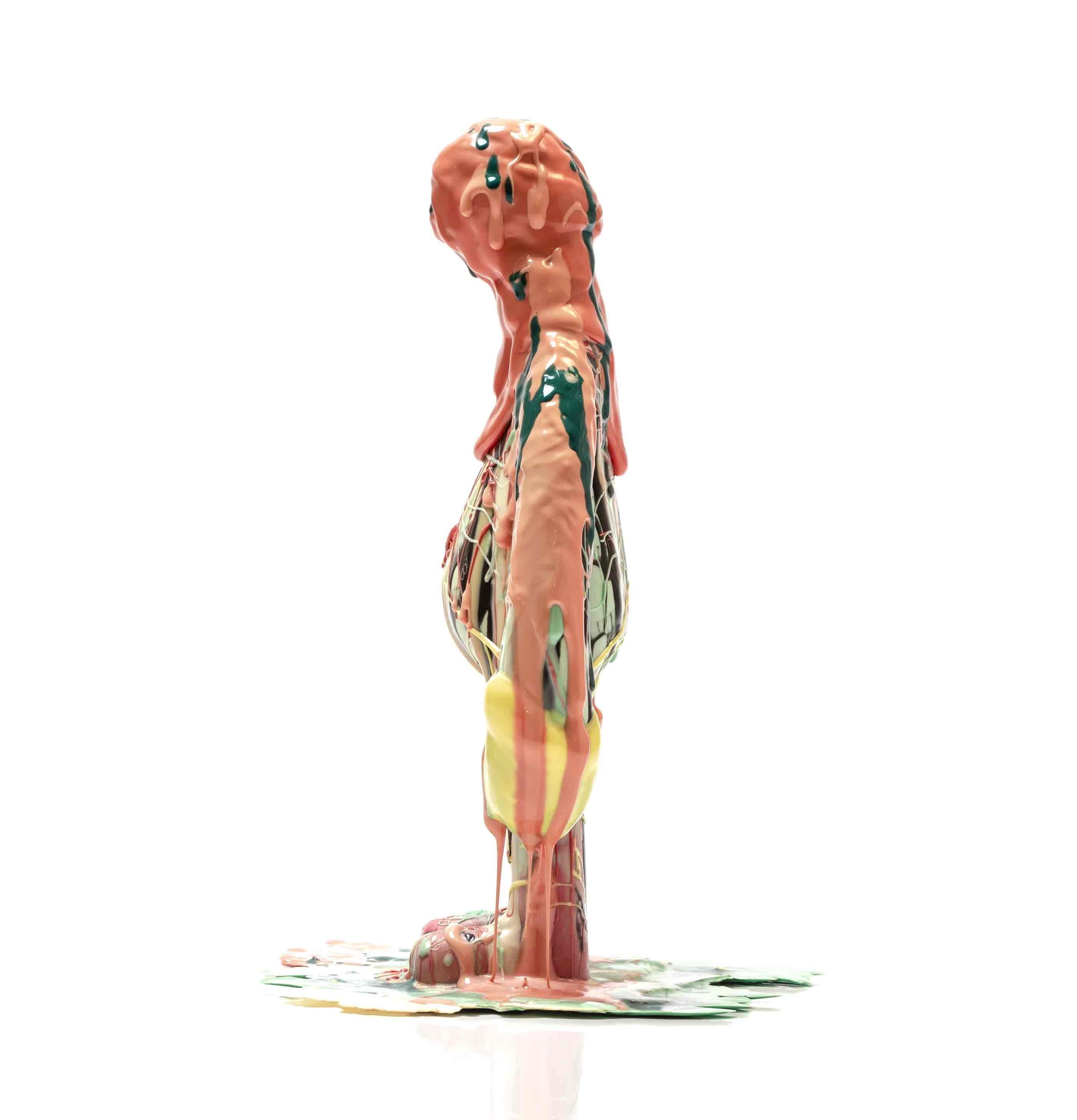 Figurative sculpture in resin. Titled 