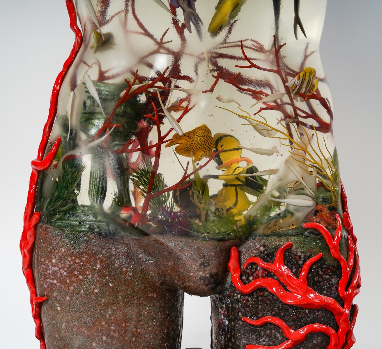 Modern Sculpture by Paolo Orlando, Title: l'Homme Aquarium For Sale