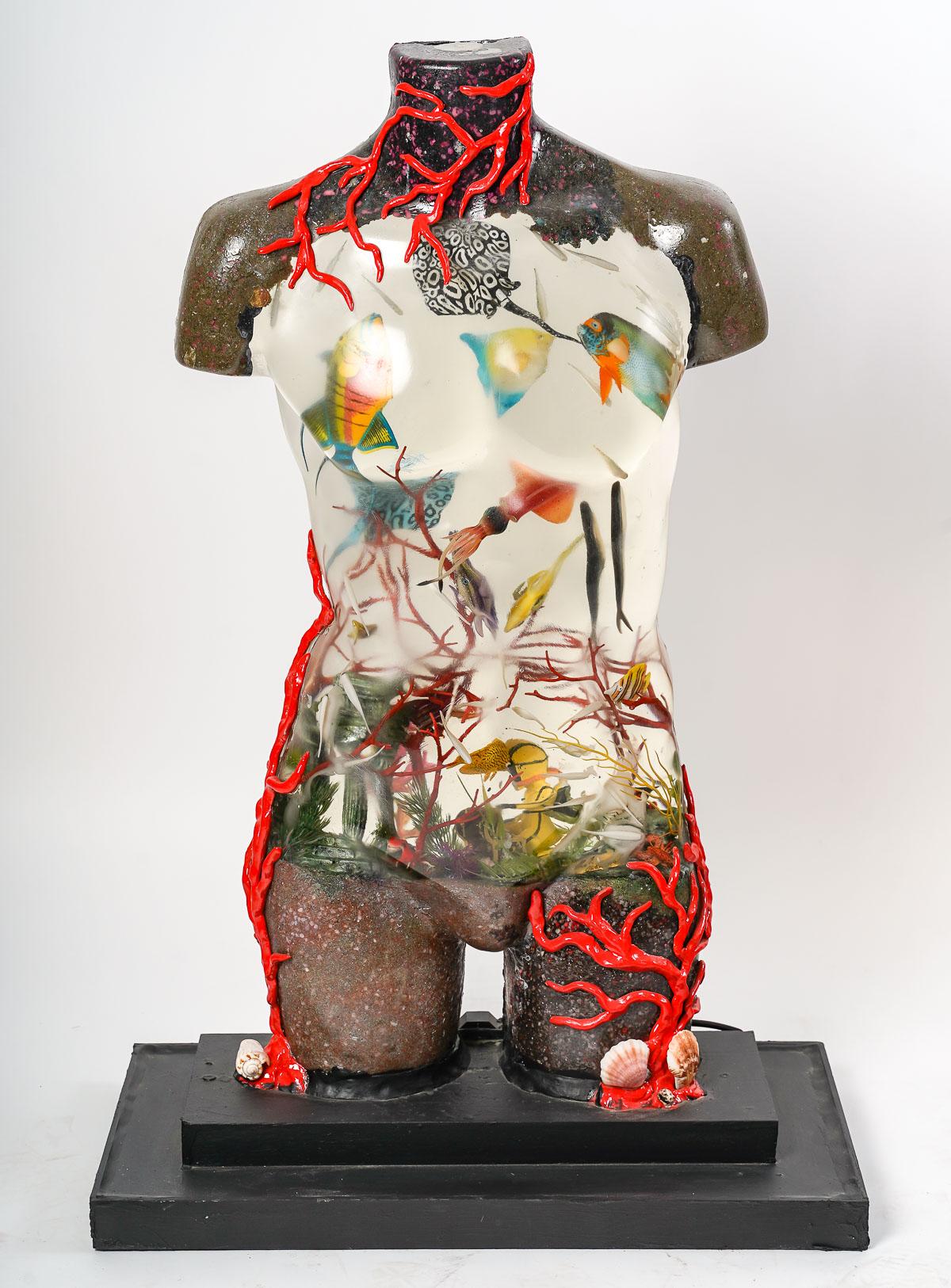 Contemporary Sculpture by Paolo Orlando, Title: l'Homme Aquarium For Sale