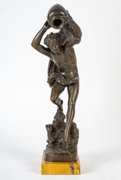 Scultura di U.Basset, Le Torrent, Scultura in bronzo, XIX secolo, Napoleone III.
