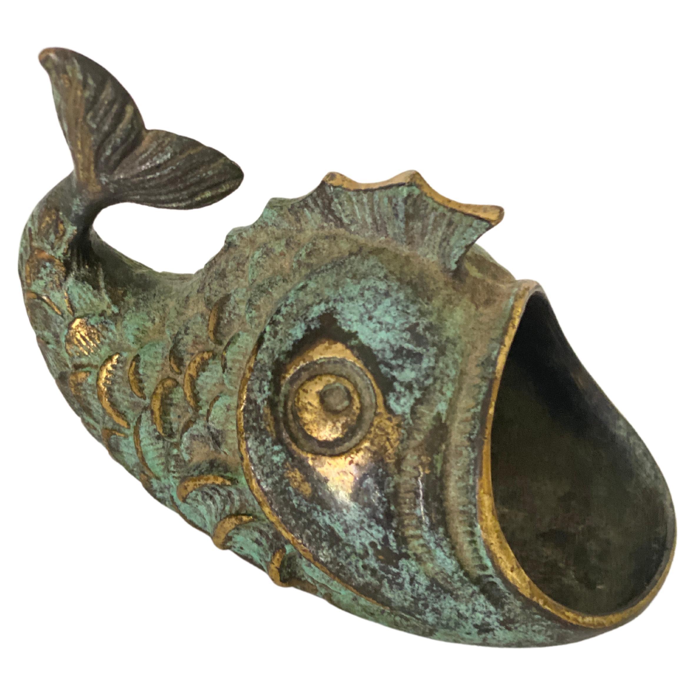 Sculpture by Walter Bosse, Ashtray in Brass, Austria circa 1960, Old Patina For Sale