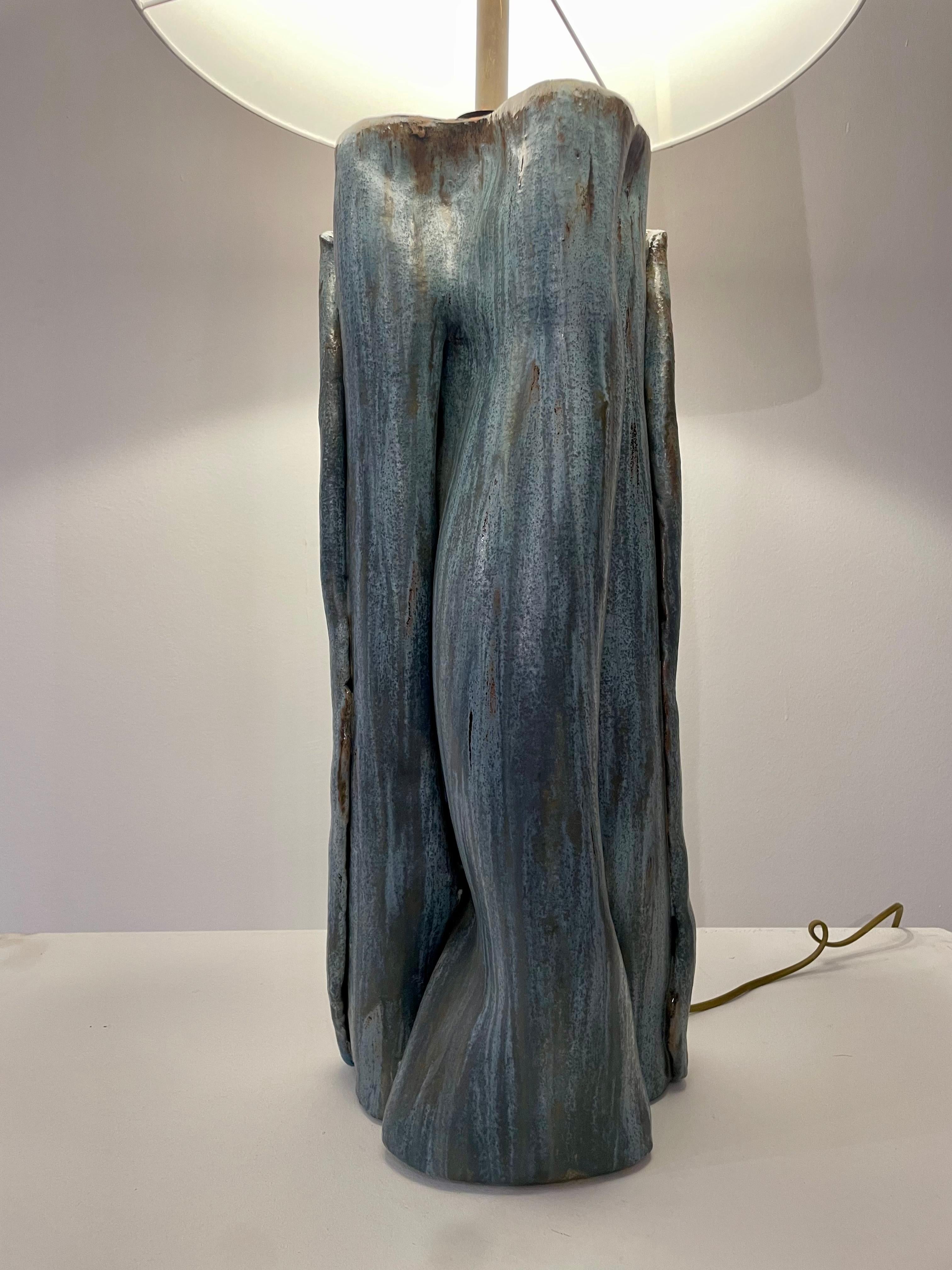 Mid-Century Modern sculpture ceramic Lamp For Sale