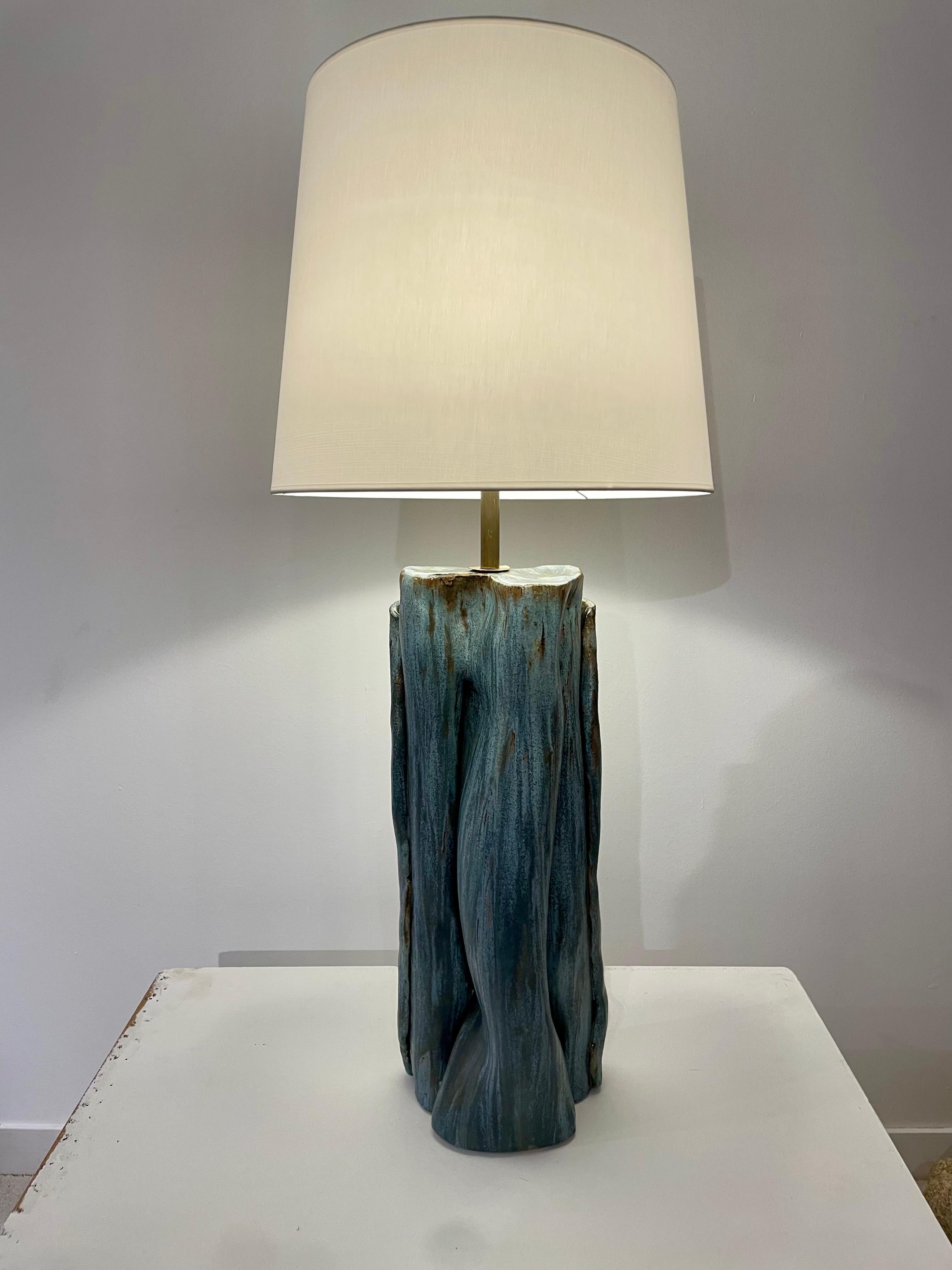 20th Century sculpture ceramic Lamp For Sale