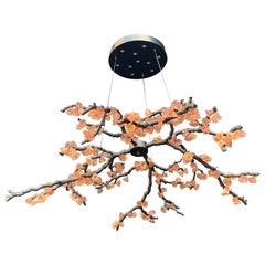 Lampadario scultura fatto a mano Almond a tre pendenti in ottone fuso e vetro