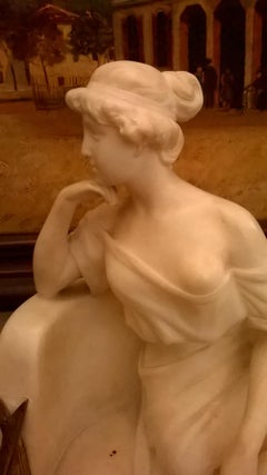 Sculpture "Citarista", Italy 1885, Empire, in Statuary White Marble