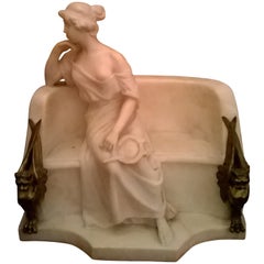 Sculpture "Citarista", Italy 1885, Empire, in Statuary White Marble