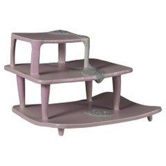 Centre de table sculpté en argile rose Sobretaula #1 de Rosa Cortiella