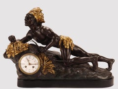 Sculpture clock depicting a native American, France 1890.