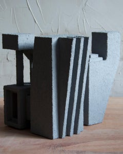 Sculpture Contemporary Geometric Constructivist Wood Concrete Grey- The Elephant