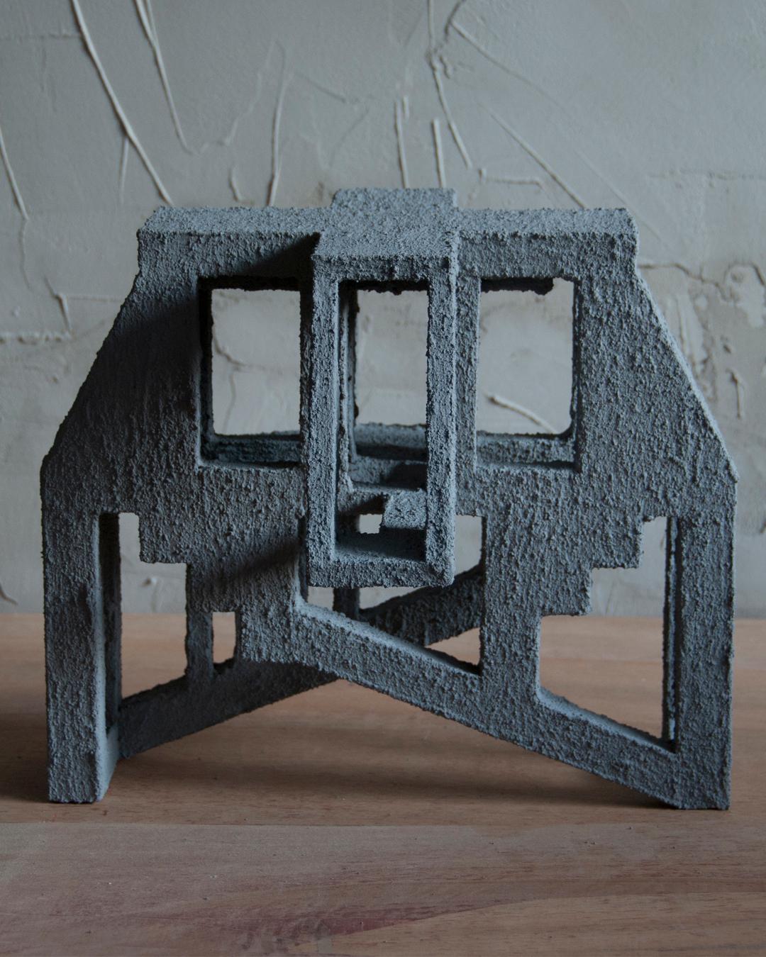 Sculpture Contemporary Geometric Constructivist Wood Concrete Grey- The Harem In New Condition For Sale In Seville, ES
