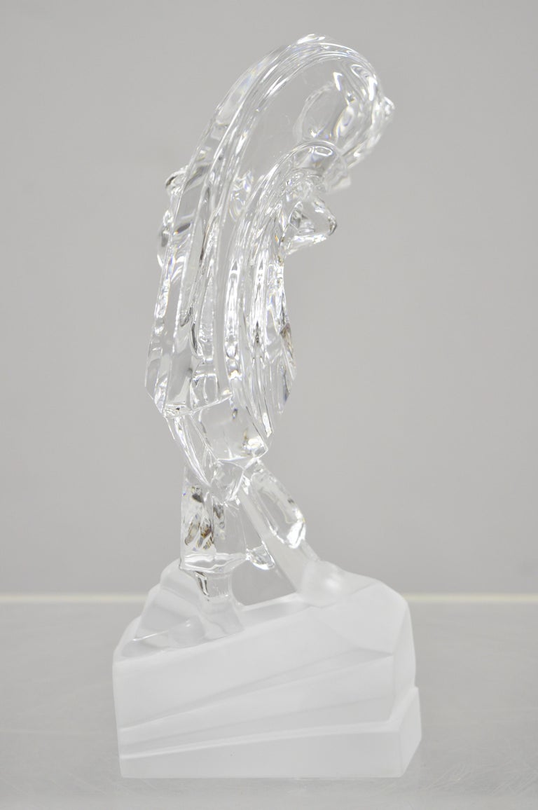 Sculpture Cristal De Sevres Crystal Glass Golfer Golf Statue For 