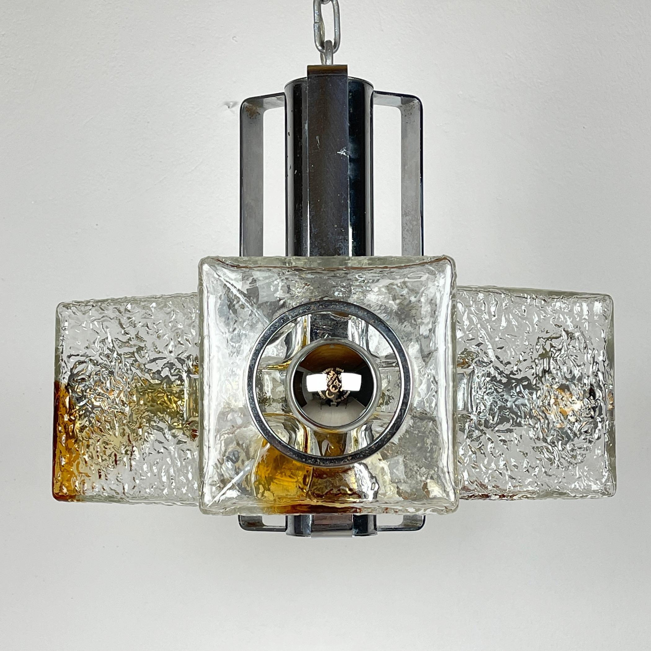 Sculpture Cube Design Murano Chandelier by Toni Zuccheri for VeArt Italy 1970s For Sale 6