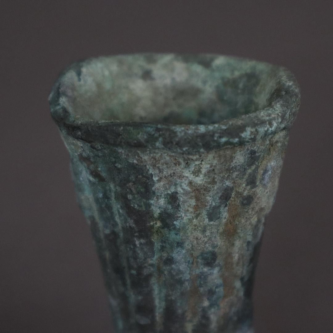 Sculpture Decorative Ancient Rython, Rare Copper Prehistoric Wine Drinking Glass In Excellent Condition For Sale In Wembley, GB