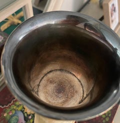 Sculpture Decorative BEVERAGE HORN, Rare Bone & Silver 1894 Wine Drinking Glass