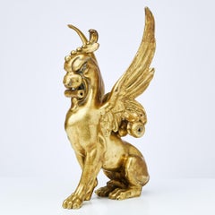 Sculpture Decorative Objects, Brass Winged Lion, Pixiu for Home Decor