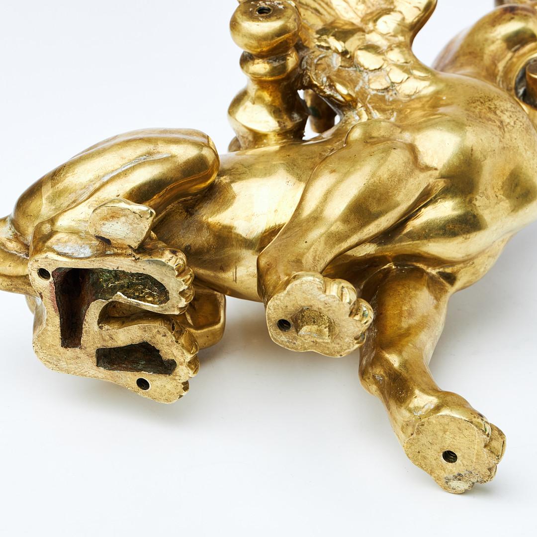 Sculpture Decorative Objects, Brass Winged Lion, Pixiu for Home Decor In Excellent Condition For Sale In Hampshire, GB