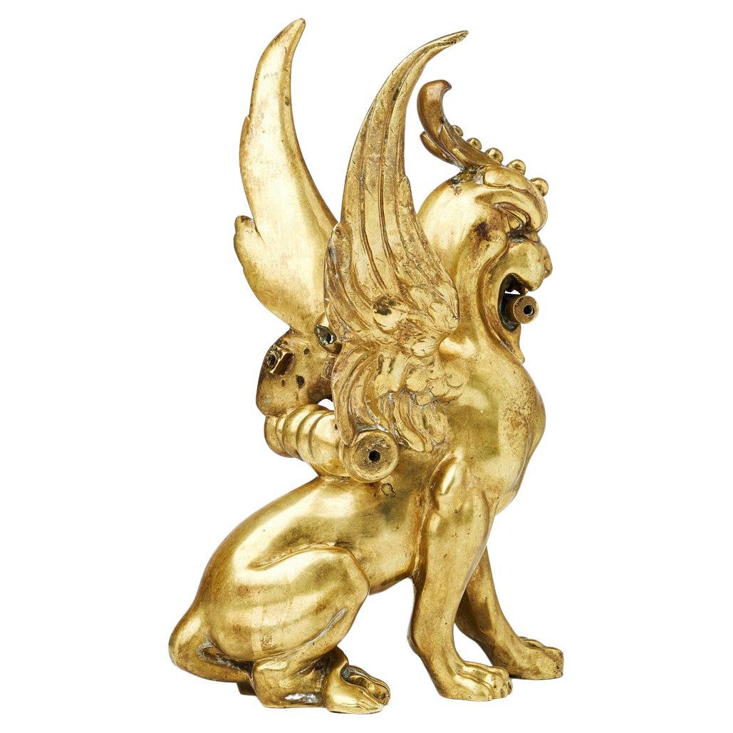 Sculpture Decorative Objects, Brass Winged Lion, Pixiu for Home Decor For Sale