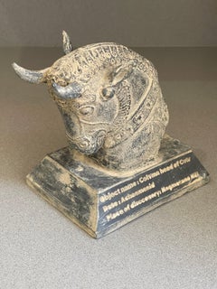 Sculpture Decorative Sculpture, Stone Horned Bull, Ancient Pixiu for Home Decor