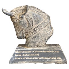 Escultura Decorativa, Toro con Cuernos de Piedra, Pixiu Antiguo para Decoración del Hogar