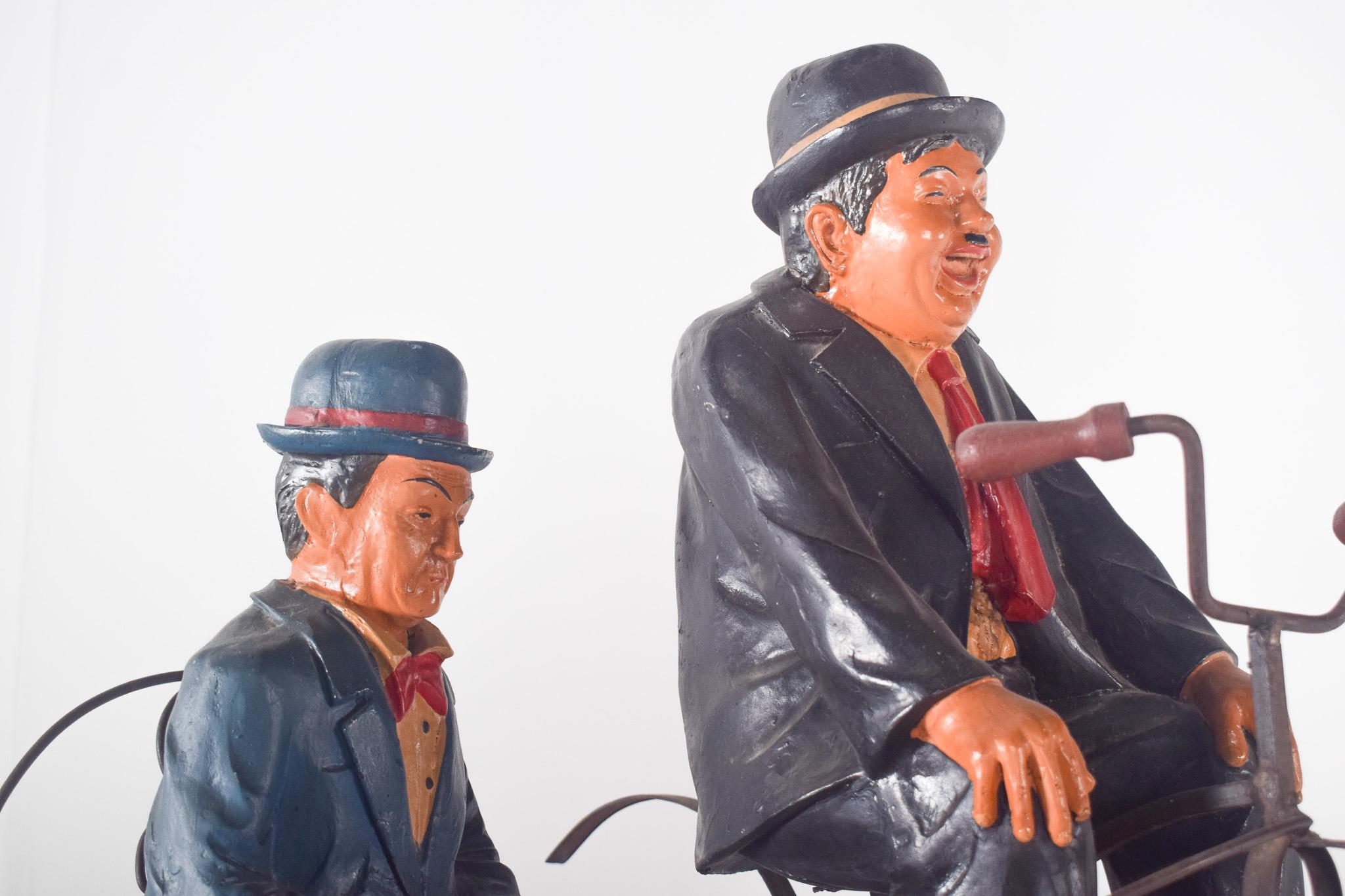 Mid-Century Modern Sculpture Depicting Bucha and Estica on a Bicycle For Sale
