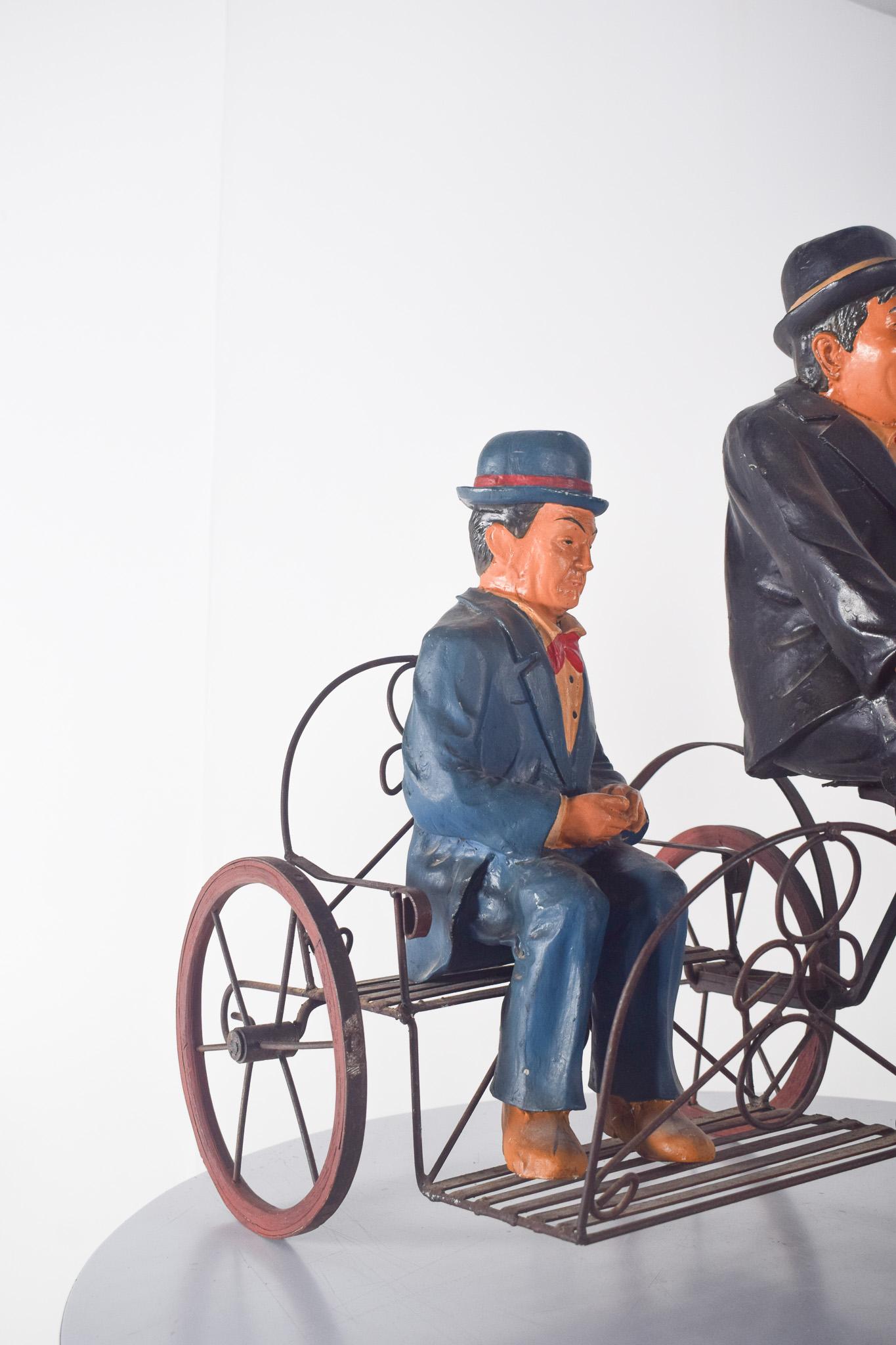 Danish Sculpture Depicting Bucha and Estica on a Bicycle For Sale